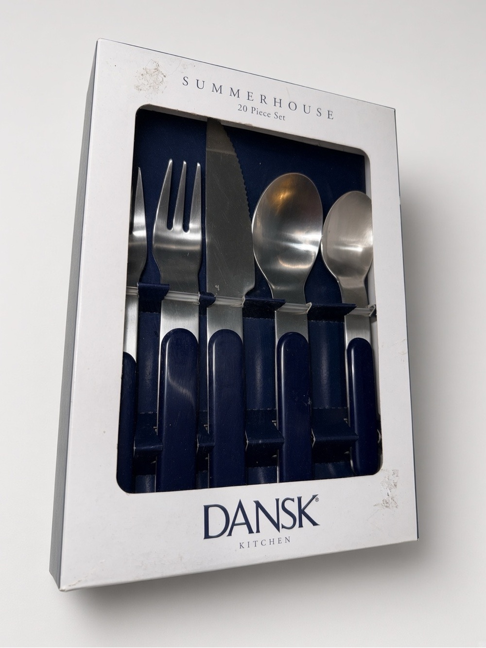 Dansk Kitchen Summerhouse 20 Piece Blue Stainless Flatware